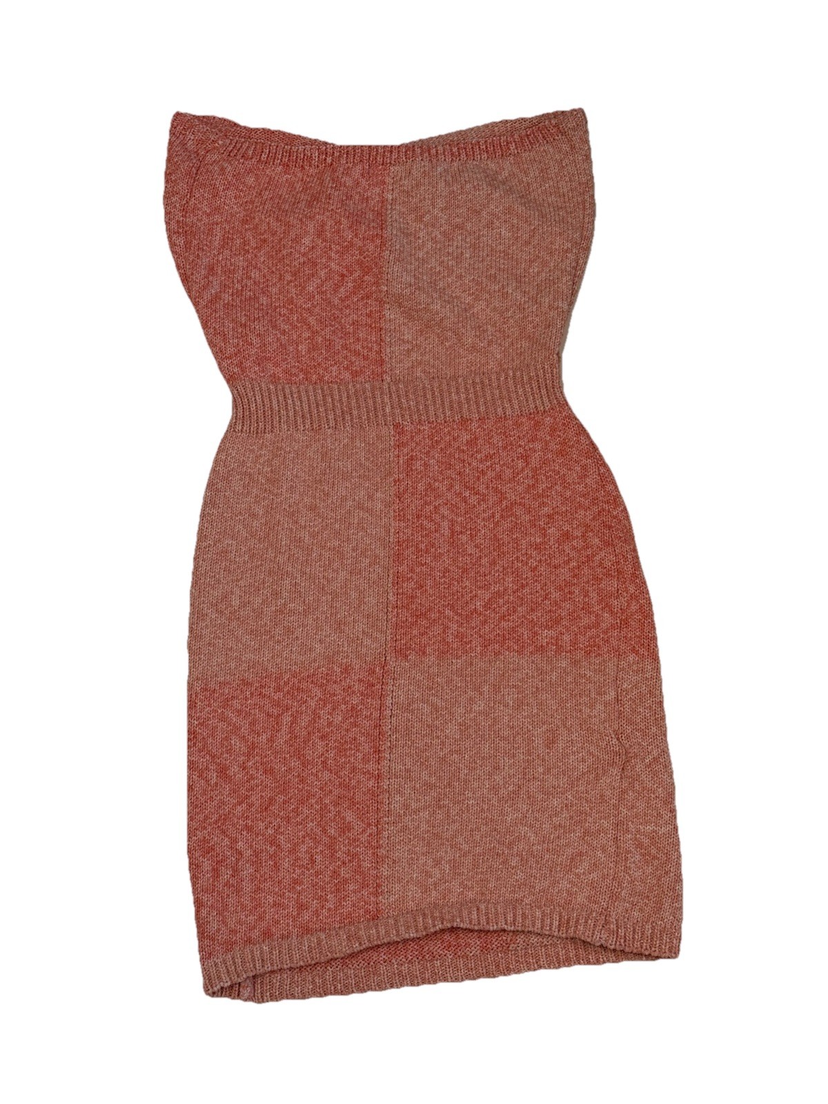 Rust Pink Patchwork Knit Strapless Bodycon Mini D… - image 5