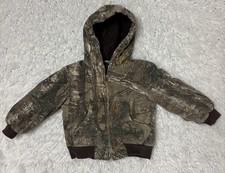 Carhartt Kids Camo Hooded Full Zip Canvas Insulated Jacket Size 4t