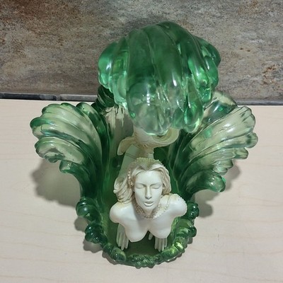 Basking Mermaid Resin Sculpture Green Water Splash Nude Siren NIB | eBay