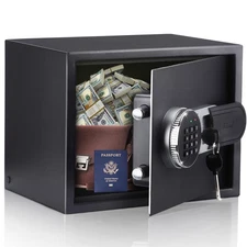 Safe Box, 0.5 Cubic Feet Small Safe with Digital Keypad Override Keys, Money ...
