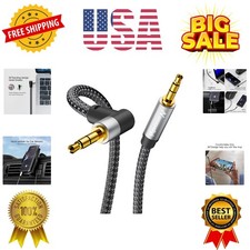 AUX Cord 6ft,3.5mm Stereo Audio Cable 90 Degree Nylon Braided 3.5mm Male to M...