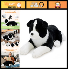 Giant 39" Border Collie Stuffed Animal Plush Toy - Soft, Cuddly, Perfect Gift