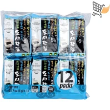 Roasted Seaweed Snacks Lightly Salted 0.17oz Pack of 12 Healthy Nutty Flavor