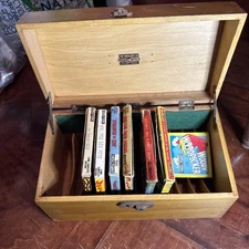 Nega File Co Wood Box 11.75 x 6.25 x 5.75 Wooden & 7 AS IS 8mm Films Reels
