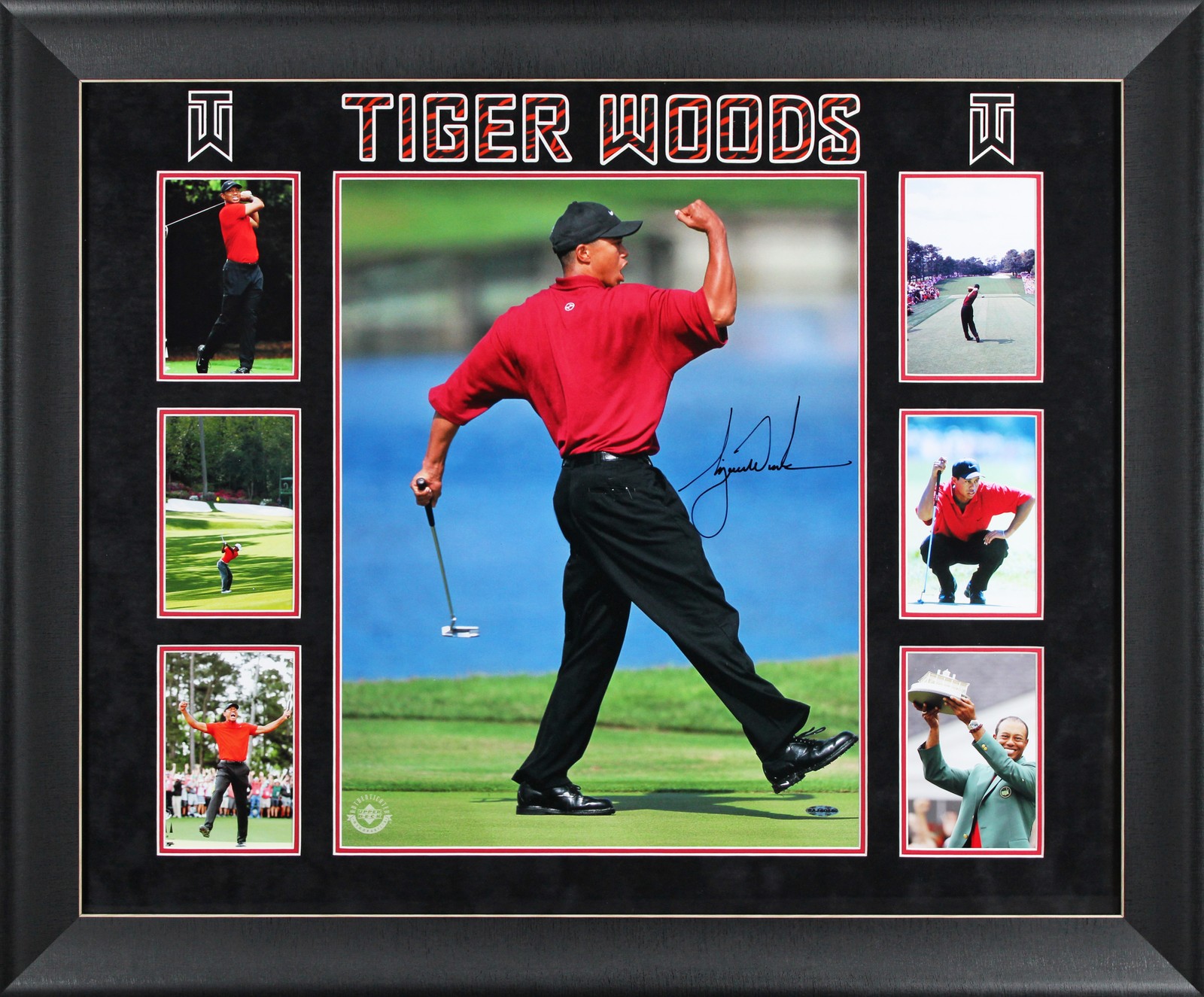 Tiger Woods Autographed Signed Authentic 16x20 Framed Vertical Fist Pump Photo UDA #BAJ60880 