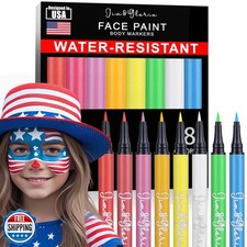 JimandGloria Water Resistant Face Paint Tattoo Pen, Temporary Tattoo Markers