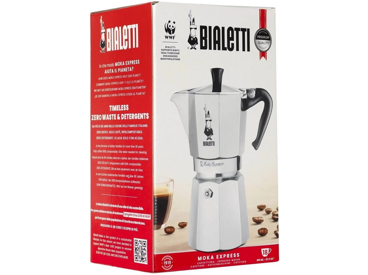 Bialetti Aluminiumfarben Schwarz Espressokocher "Moka Express" 081 L Kaffeekanne Aluminium von Baur - Bild 2