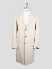 NEW BARBA NAPOLI BEIGE VIRGIN WOOL OVERCOAT US 40 - EU 50 BCZ15