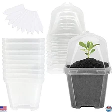 EBaokuup 4" Clear Plant Nursery Pots with Humidity Dome, 10PCS Plastic Gardening