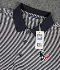 Houston Texans Cutter & Buck Polo Shirt Mens L Striped NFL Football NWT