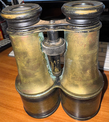 ANTIQUE BRASS BINOCULARS LEMAIRE FABT PARIS 1900s  Steampunk Look MAKE OFFER!