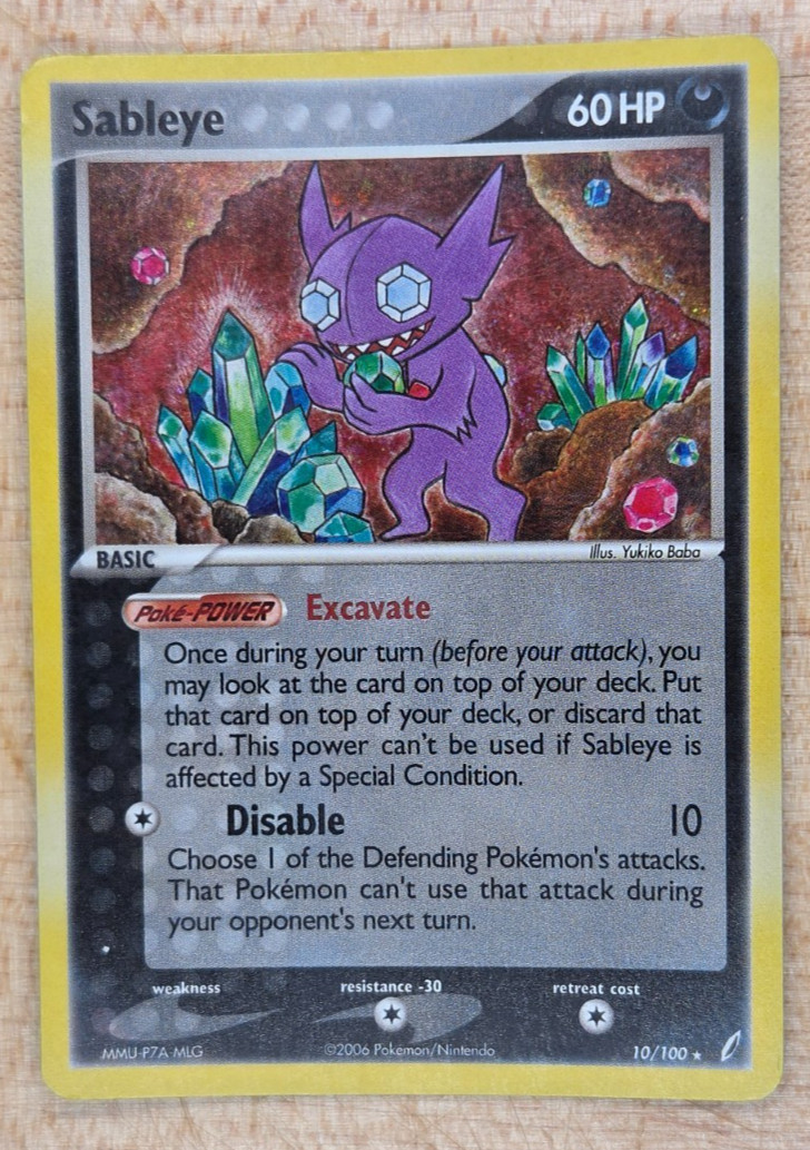 Sableye 10/100 Holo Rare EX Crystal Guardians Pokémon