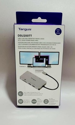 Targus  USB-C Dual HDMI  Travel Dock, 4-1/2''H x 3''W x 7/8''D, Silver, DSU200TT