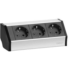 EVOline 159360001300 3 Compartment Outlet Black, Silver Schuko 1pc