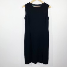 Lauren Ralph Lauren Solid Black Sleeveless Side Slit Sheath Dress Womens Size 12