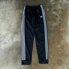 Adidas Track Pants Kids L 14/16 Black Good 3-Stripe Cuffed Joggers