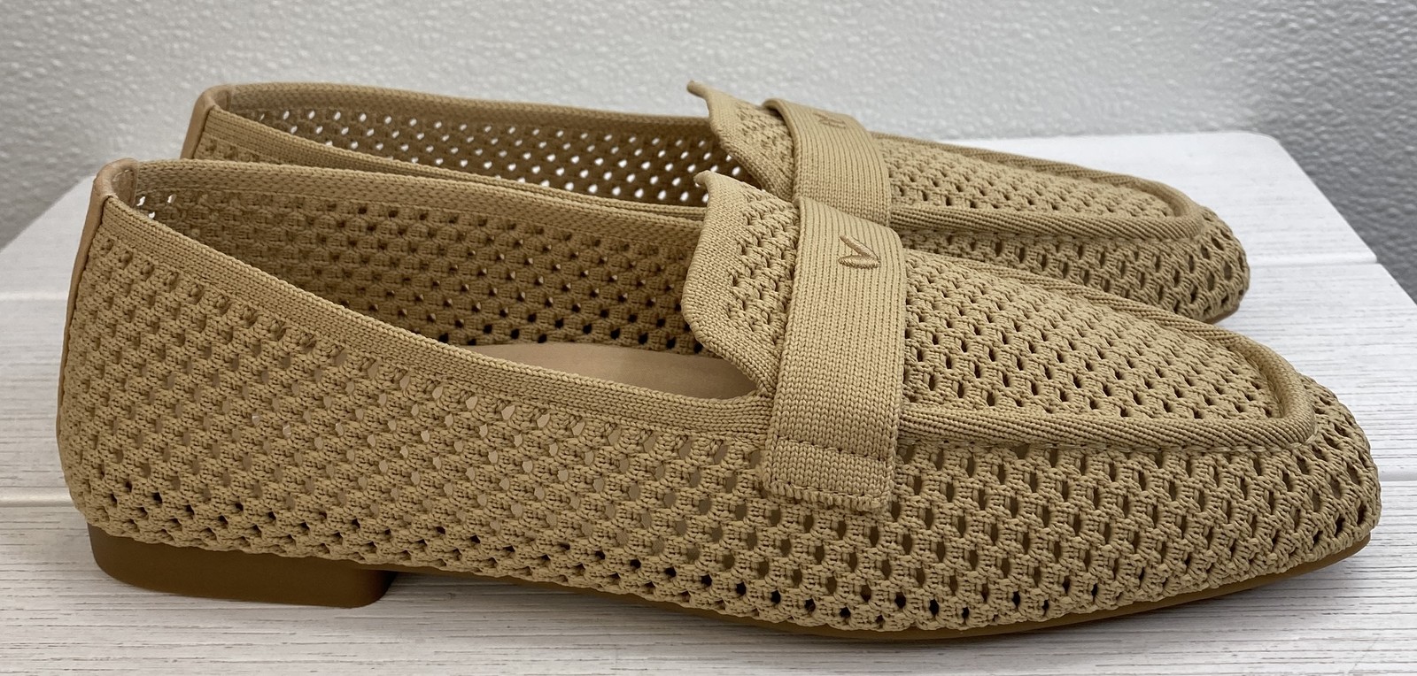 Vivaia Silvie Loafers Women's Size 8.5 Toffee Brown Knit Square Toe Casual Shoes