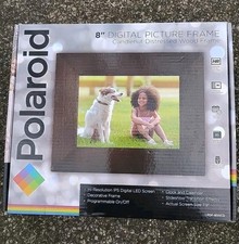 Polaroid 8  Digital Picture Frame Candlenut Distressed Wood PDF-800CD New