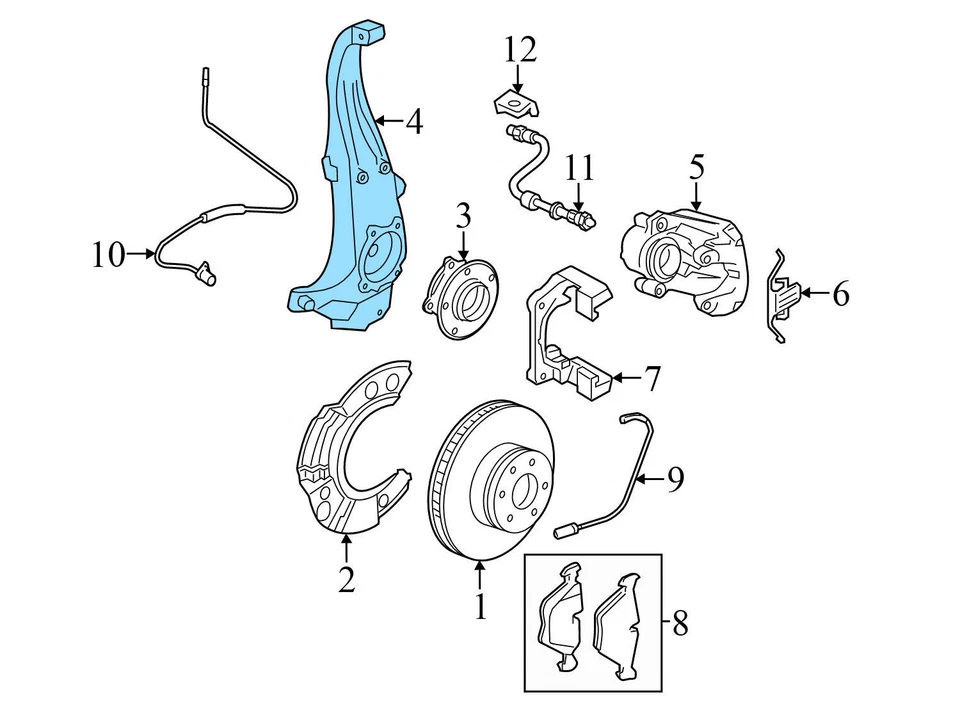 14-19 BMW 640I XDRIVE GRAN COUPE - Front Right Spindle Knuckle W/ Wheel Bearing - Image 4 of 4