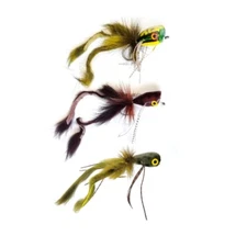 Frog pike fishing fly zonker Size 2 / 130mm with popper head + weedguard