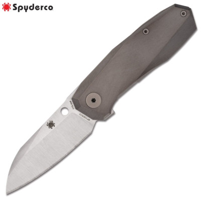 Spyderco Slysz Techno 3 Flipper CTS-XHP Satin Plain Blade Titanium C158TIP3