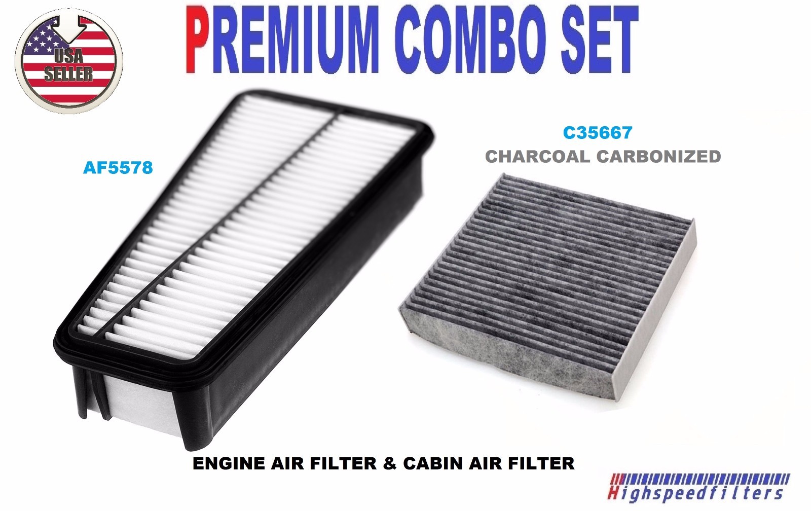 COMBO Air Filter & CARBONIZED Cabin Air Filter PACK for 07 10 TOYOTA