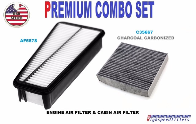 COMBO Air Filter & CARBONIZED Cabin Air Filter PACK for 07 -10 TOYOTA