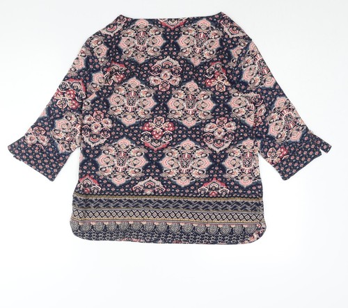 Monsoon Womens Multicoloured Geometric Cotton Basic Blouse Size S Round Neck - B - Picture 2 of 10
