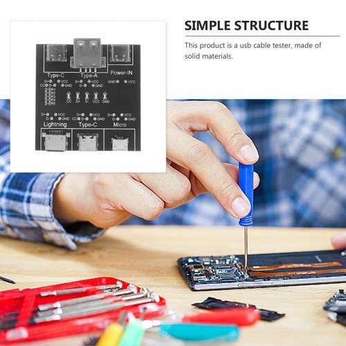 USB C Tester Data Cable Test Tool Test Board Fast Detection USB Cable Checker - Afbeelding 11 van 12
