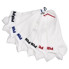 NWT 8-PAIRS PACK POLO RALPH LAUREN MSRP 30.99 MEN WHITE NO SHOW SOCKS SIZE 6-12
