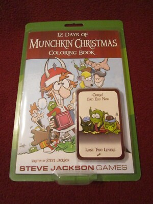 12 Days of Munchkin Christmas coloring book (2016) w/ cards Steve Jackson games