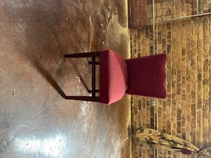 Red upholstered restaurant dining chairs. Excellent condition