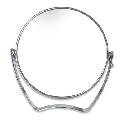 Two-Sided Portable Transparent & Round Makeup/Travel Mirror with 1X and 3X Ma...