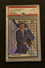 Stephen Curry 2019-20 Panini Mosaic #299 MVPs PSA 10 Gem Mint