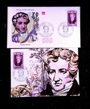 TIMBRE, Enveloppe et carte 1er jour 1969, GEORGES CUVIER, MONTBELLIARD