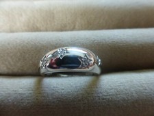 GENUINE DIAMOND STAR RING,HALF ETERNITY.PLATINUM/STERLING SILVER. SIZES  MNOP