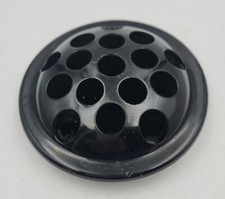 Vintage Opaque Black Glass 16 Hole Flower Frog 4.25 Inch