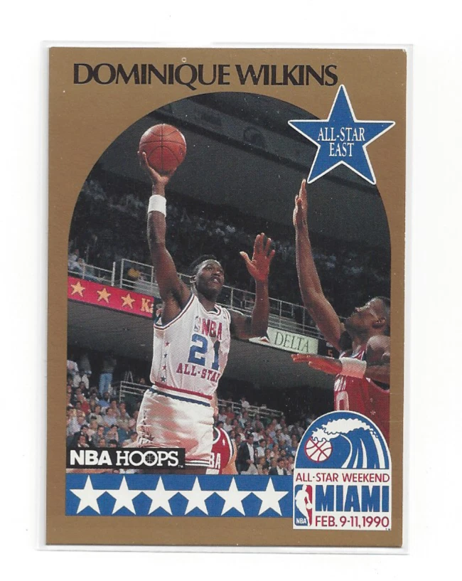 Dominique Wilkins 1990 NBA Hoops All-Star #12 Hawks HOF Dunk Legend Card