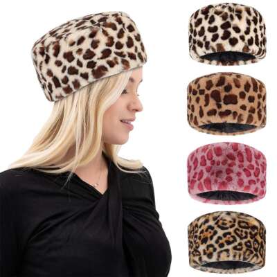Women Russian Fluffy Faux Fur Headband Hat Ladies Winter Outdoor