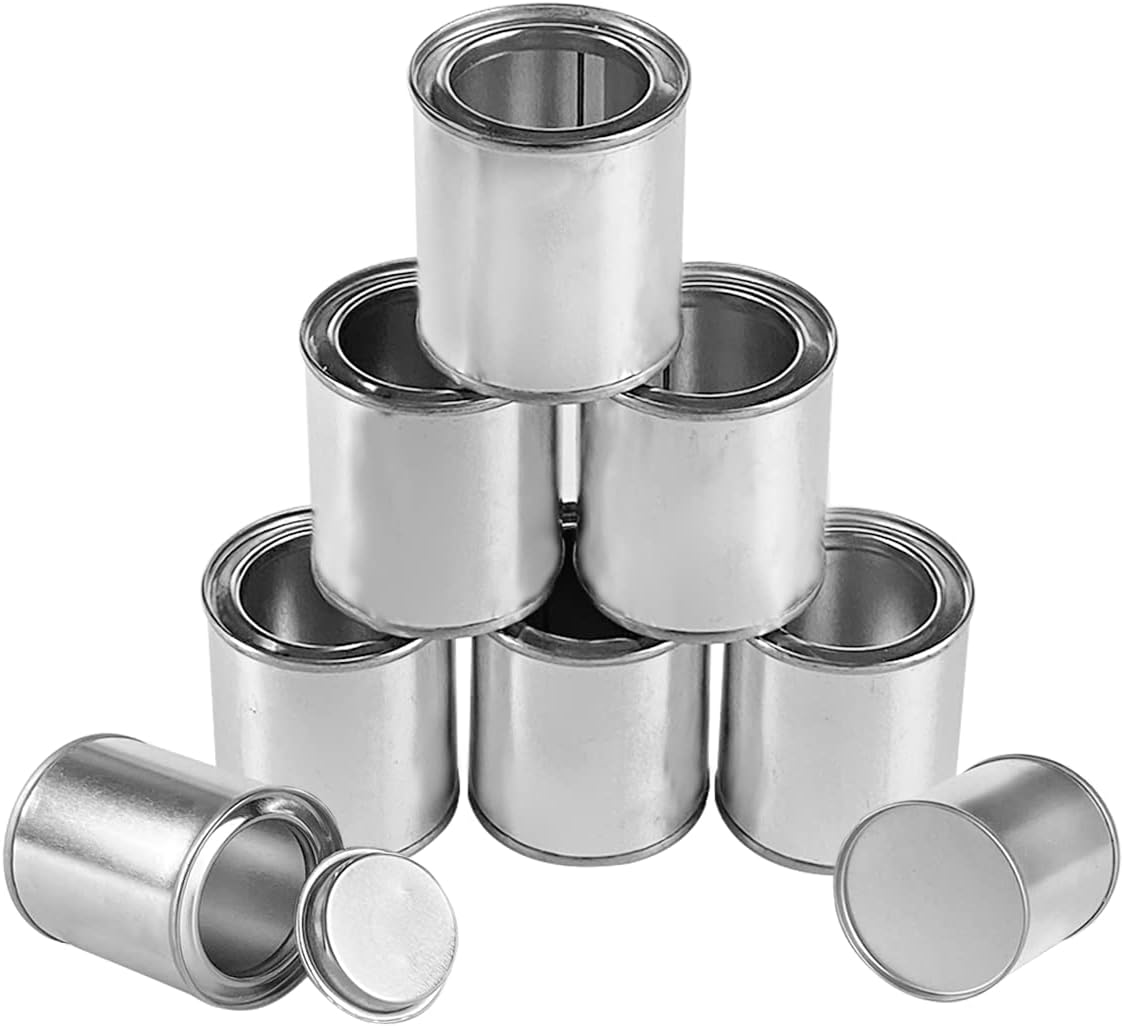 8 Pack Empty Metal Paint Cans with Lids1/4 Pint Size,1/2 Cup Capacity Touch Up eBay