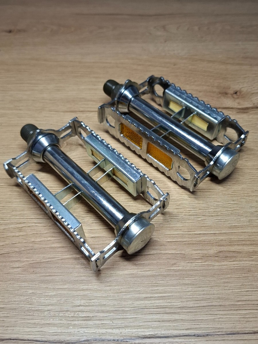 Retro Vintage Bicycle Parts Lyotard Pedals Silver W:60mm