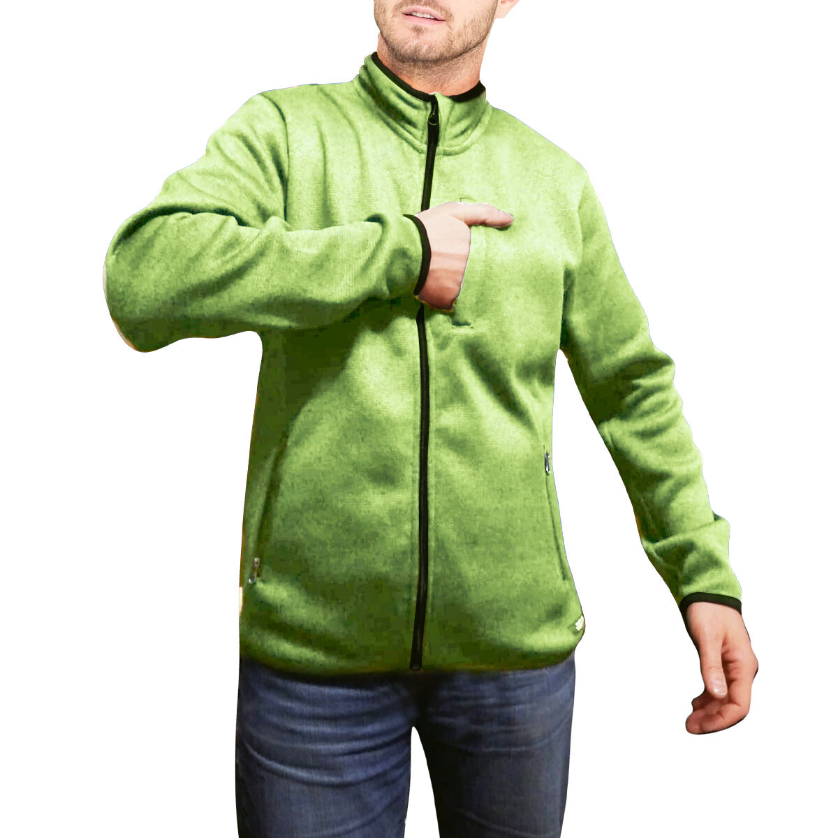 New Mens Fleece Jacket Full Zip Up Heavy Outdoor Warm Polar Anti Pill