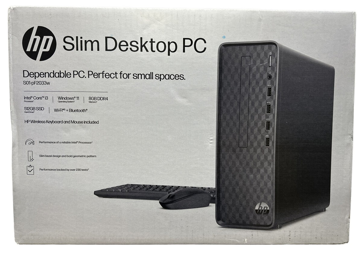 HP Slim S01-PF2033W (512GB SSD Intel Core i3-12100 3.7GHz 8GB RAM