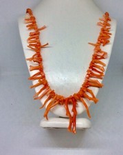 Orange Coral Branch Necklace Is 20  Long Rare New