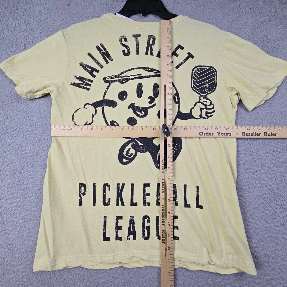 Pickleball League Shirt Mens Small Beige Main Street Casual Emoji NWT