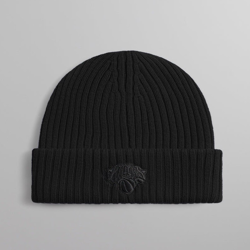 Kith for New York Knicks Logo Beanie Black Merino Wool Knit Hat