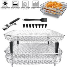 13Pcs Air Fryer Rack for Ninja, Stackable Square Tower Air Fryer Stainless Steel