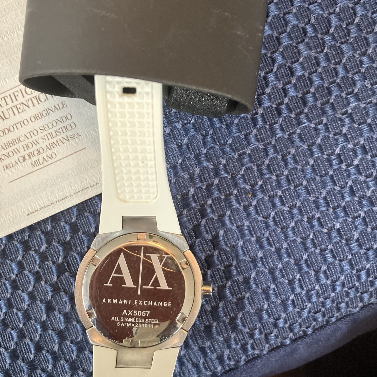 Armani White Silicon &Stainless Steel Watch with Swarovski Armani White Silicon &Stainless Steel Watch with Swarovski