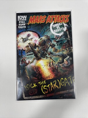 Mars Attacks Zombies Vs Robots 1 Near Mint NM Signed Ande Parks IDW 2013