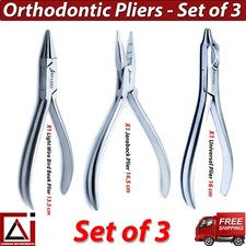 Dental Dentist Orthodontic Jaraback Plier Universal Plier Instruments Set Of 3